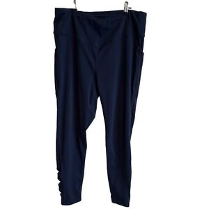 MTA Sport Navy Blue Activewear Leggings Size 1X Athleisure Sports Exercise Basic